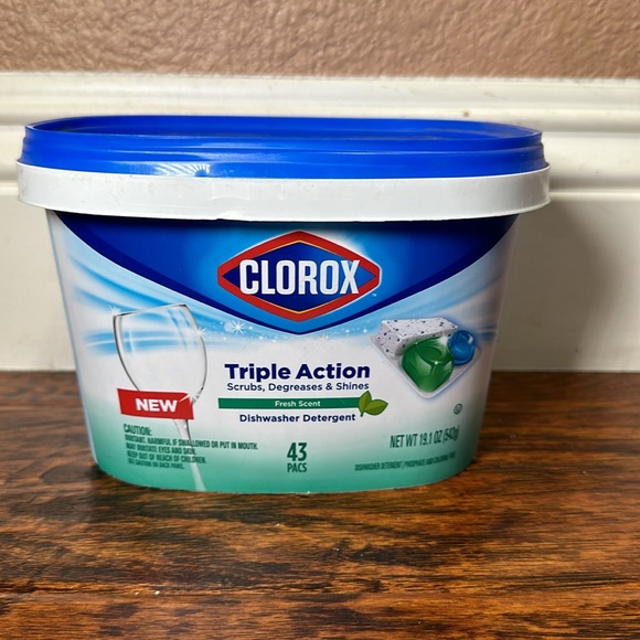 NWT Clorox Triple Action Dishwasher Detergent- Lot of 2 - Picture 3 of 6